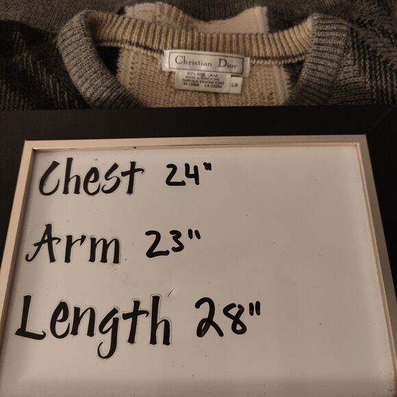 Vintage Christian Dior Sweater Wool Mens Size Large 3D Knit Grunge - Picture 5 of 5